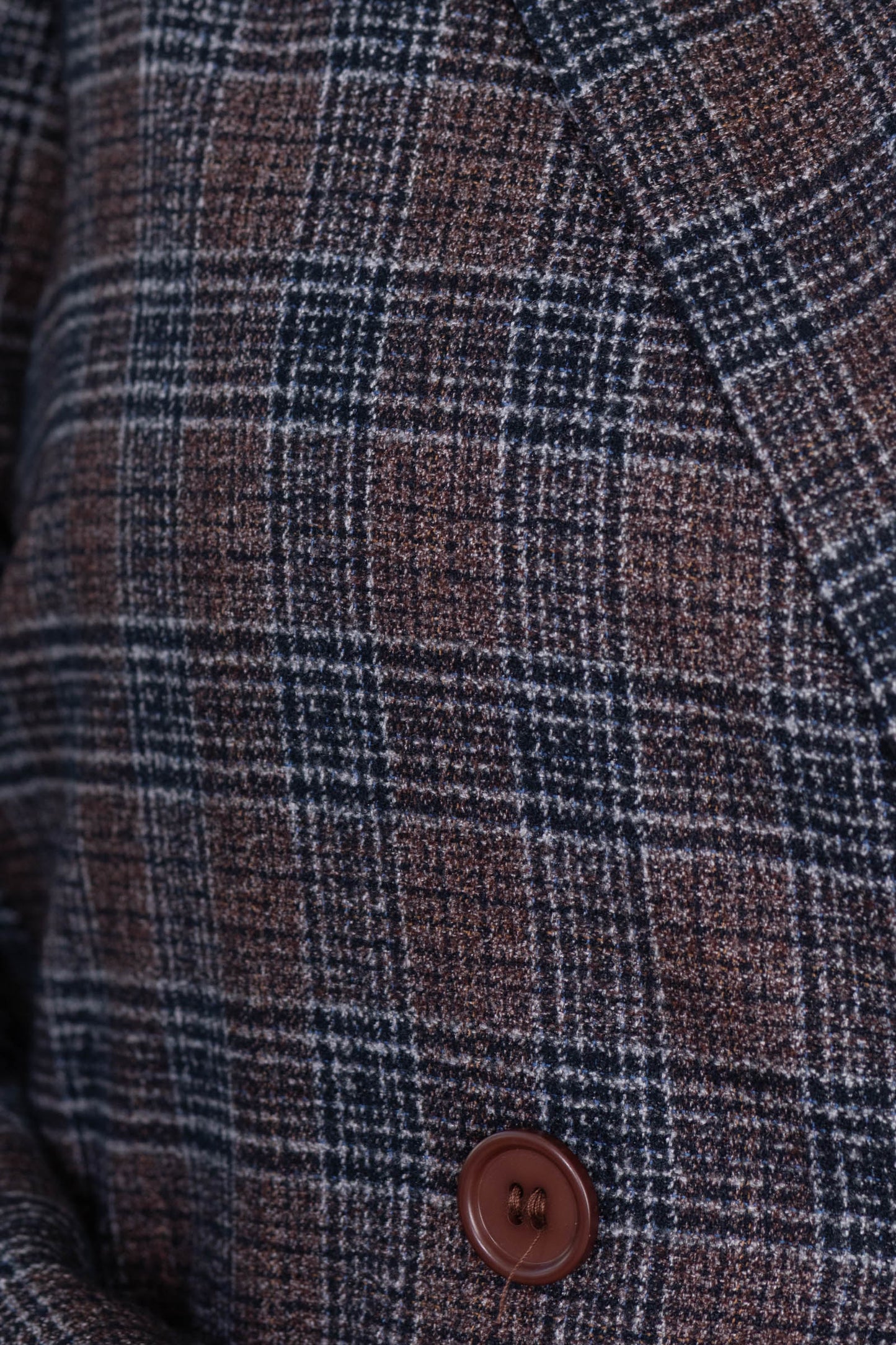 Brown Plaid Double Breasted Blazer