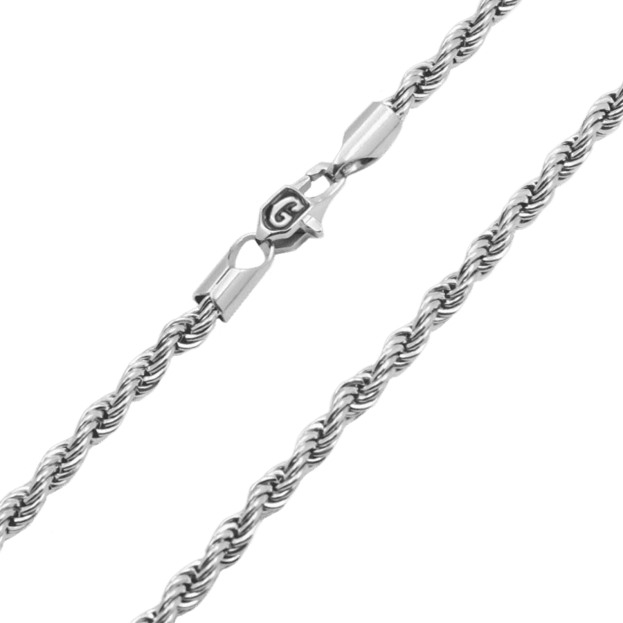 4mm Rope Chain in White Gold