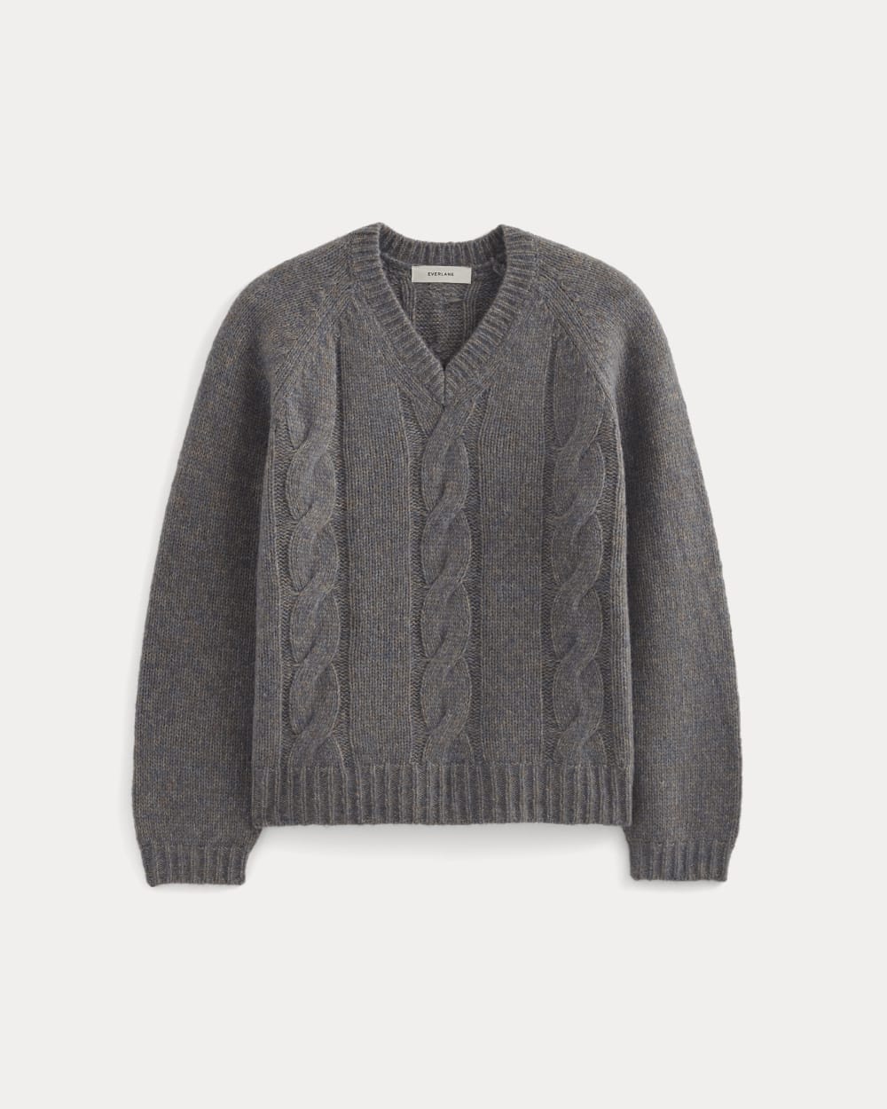 Cloud Cable V-Neck Sweater | Blue Multi Twist