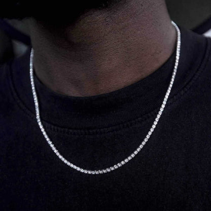 20" Micro Tennis Necklace in White Gold