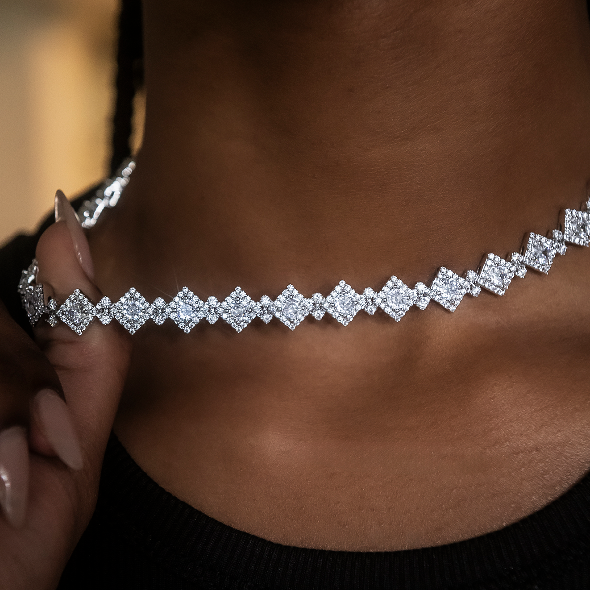 Cloister Link Necklace in White Gold