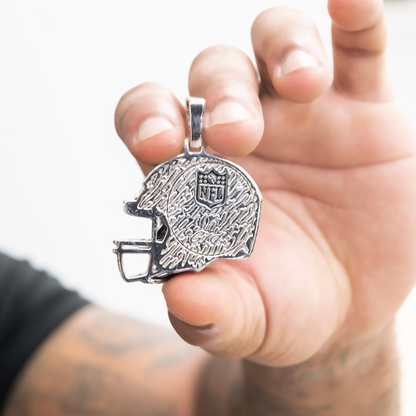 2025 Las Vegas Raiders Team Helmet Pendant - White Gold