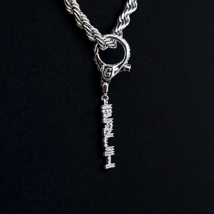 "Bruh" Clip On Charm Pendant in White Gold