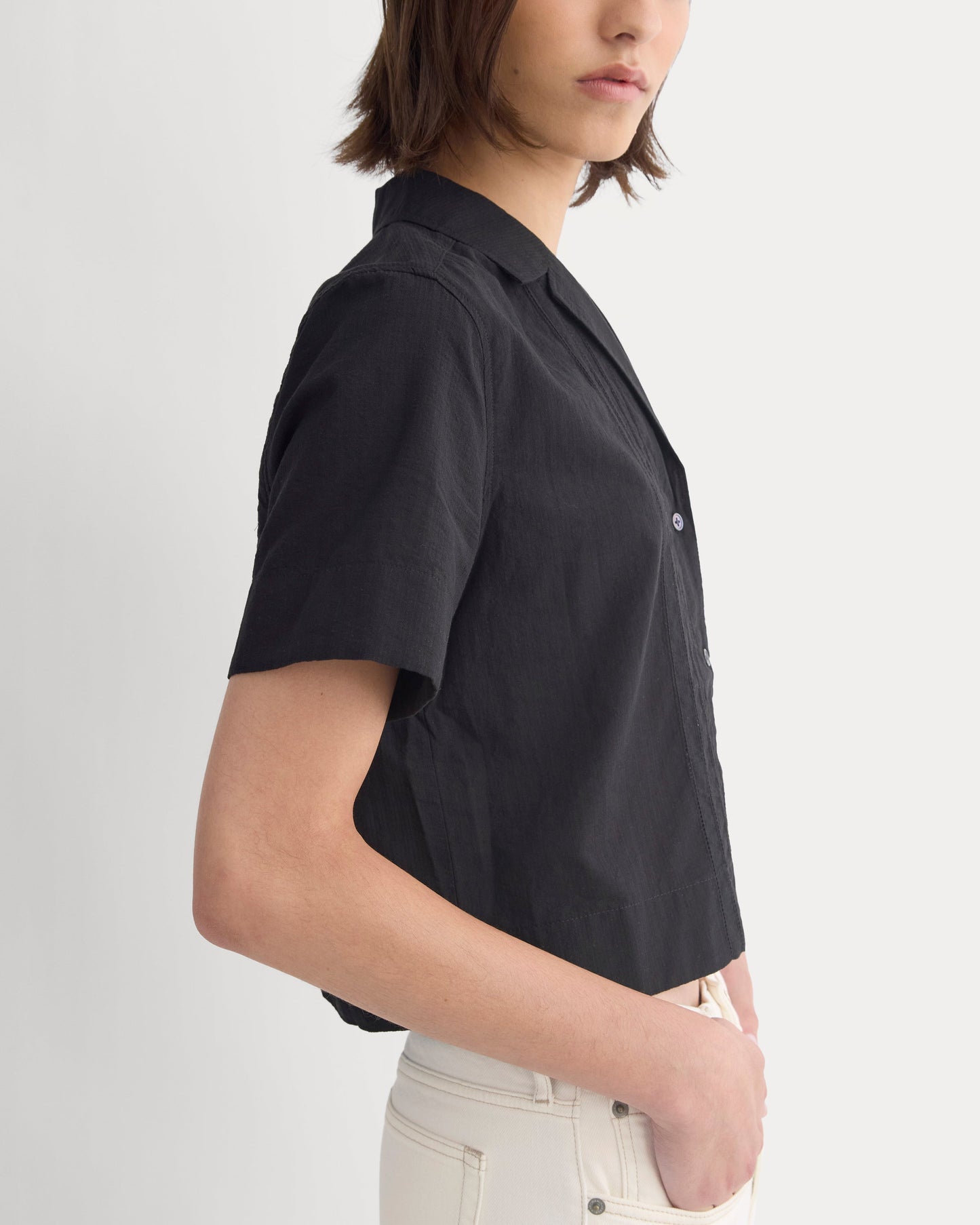 Cotton Gauze Resort Shirt | Black