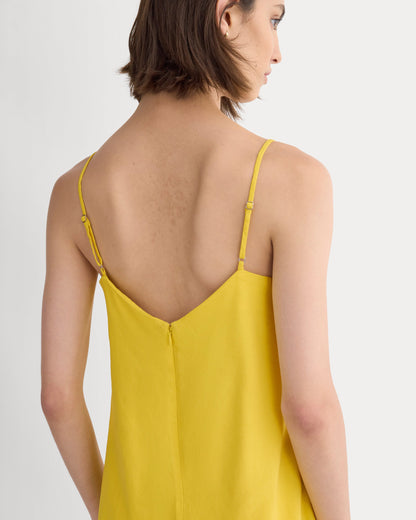 Mini Shift Dress in Stretch Linen | Passion Fruit