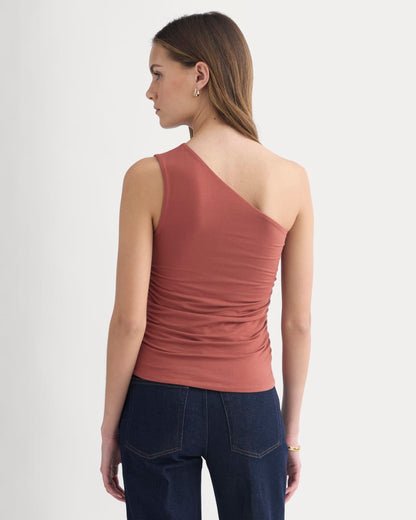 One-Shoulder Top | Henna Red