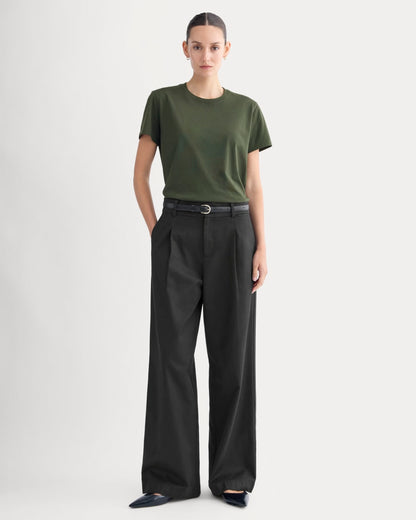 The Box-Cut Tee in Essential Cotton | Dark Green | No Pocket
