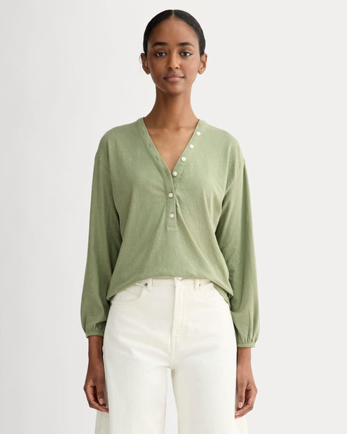The Air V-Neck Henley | Sagebrush