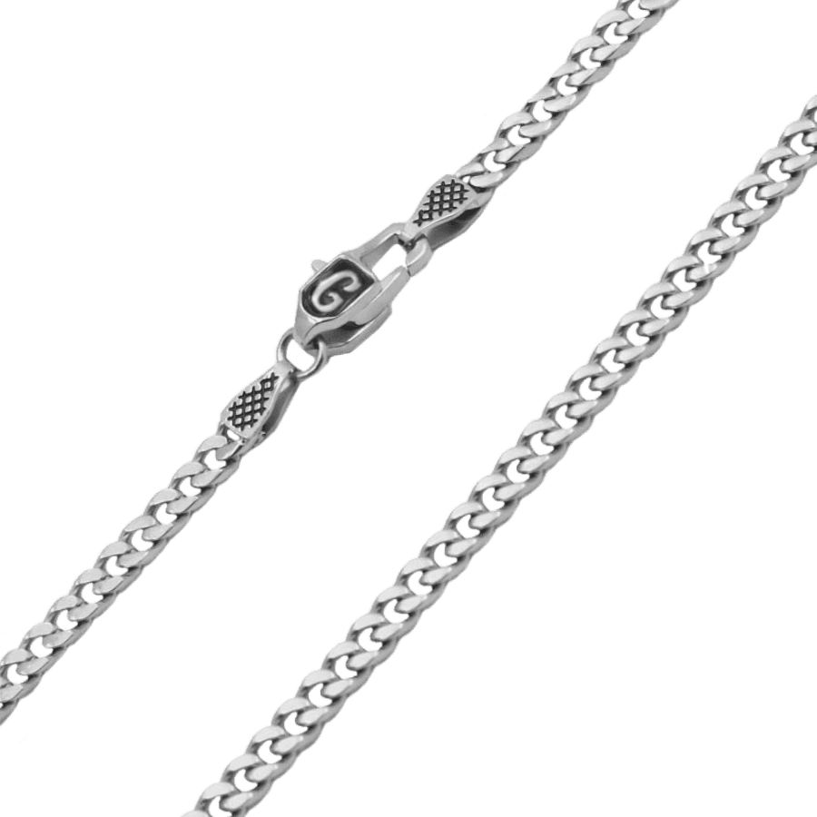 3mm Micro Cuban in White Gold