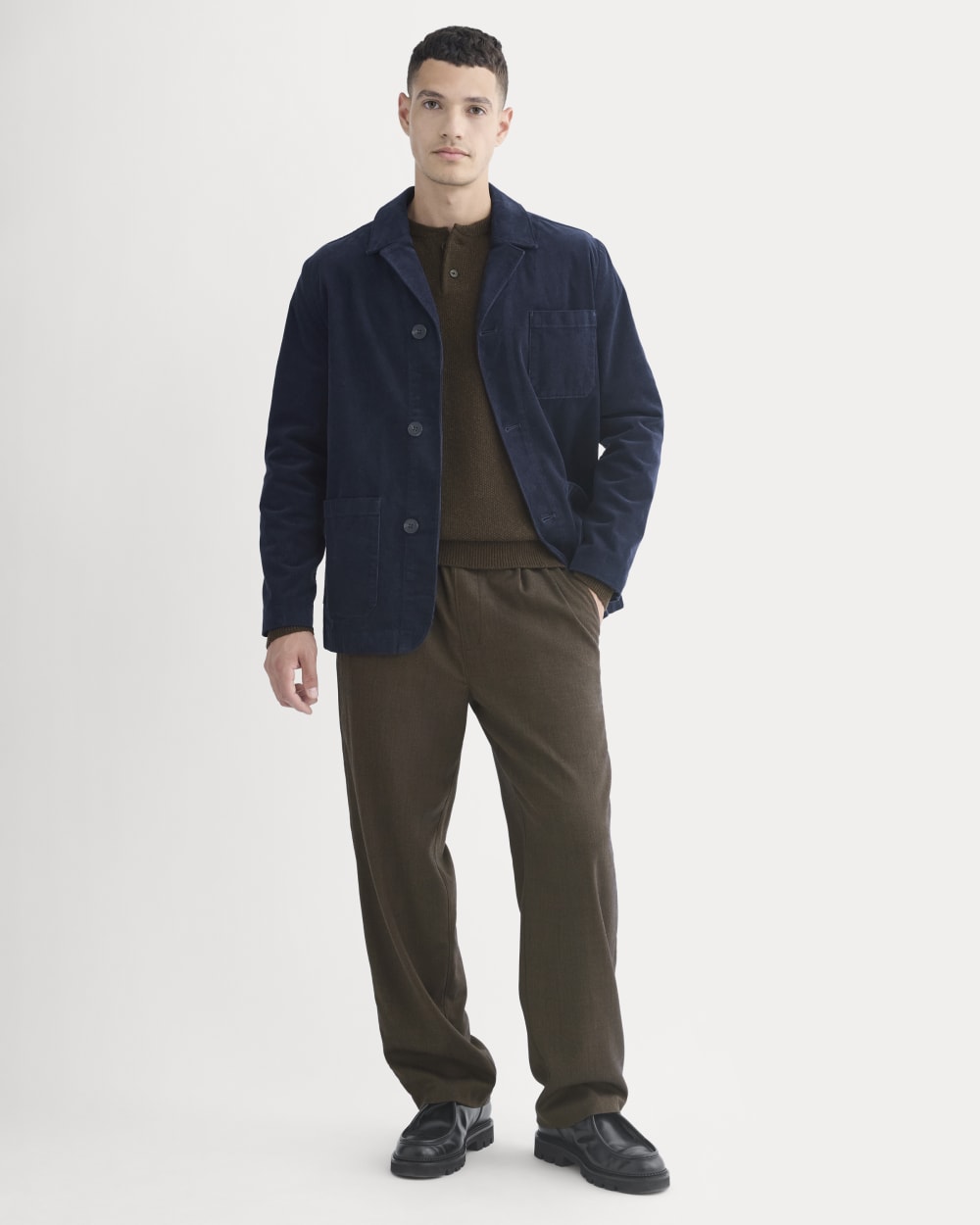 Fine Wale Corduroy Chore Blazer | Navy
