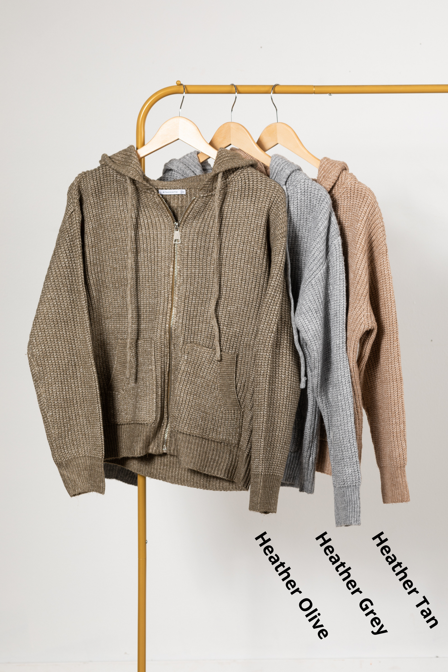 Chunky Hoodie Zipper Front Jacket With Pocket