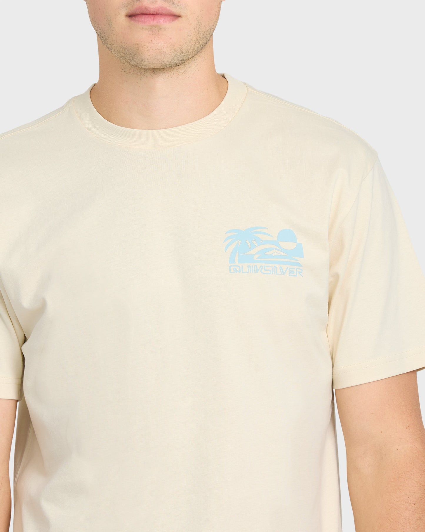 Reverse Cut Classic Short Sleeve Cotton T-Shirt - Bone White