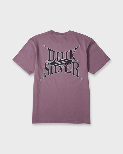 Dark Horse Pigment Dye Short Sleeve Cotton T-Shirt - Grape Jam