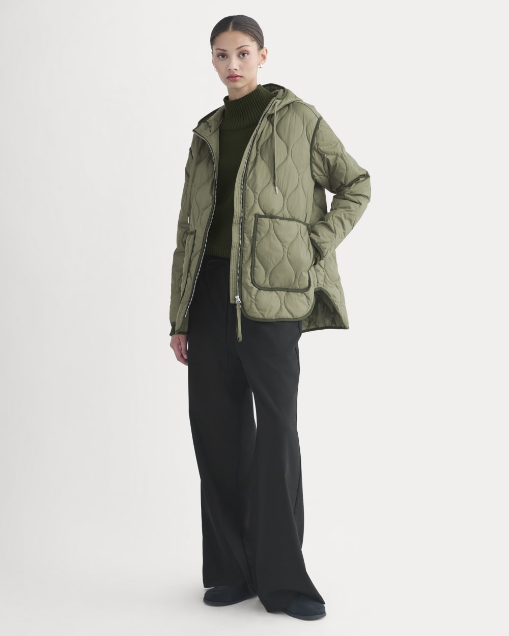 ReNew Quilted Hooded Liner | Lichen Green