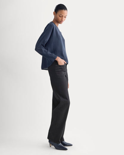 Dolman Top in Washable Silk | Navy
