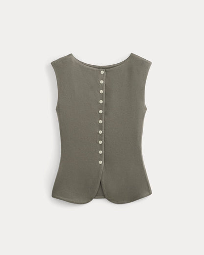 Sleeveless Button-Up in Butterluxe | Taupe