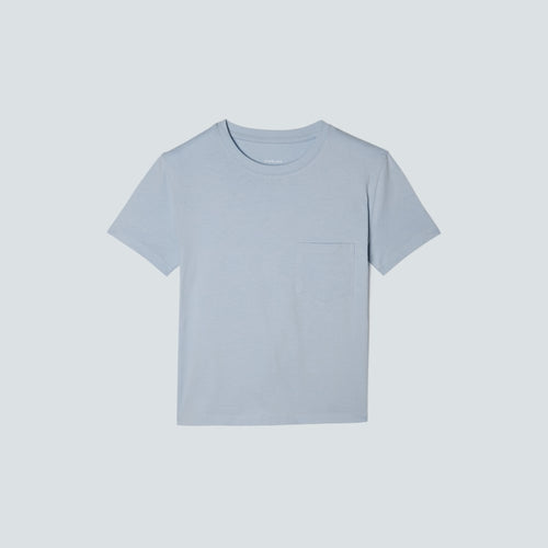 The Box-Cut Tee in Essential Cotton | Mist | Pocket