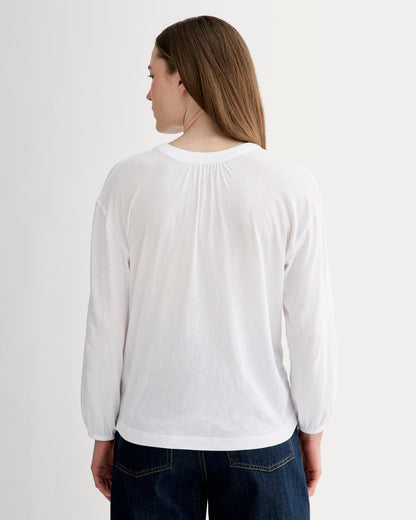 The Air V-Neck Henley | White